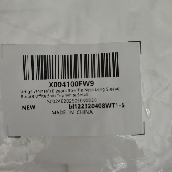 White Long Sleeve Bow Tie Neck Blouse - Picture 3 of 8